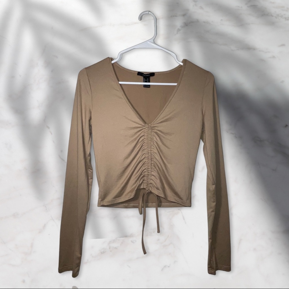 NEW Forever 21 Ruched Front Drawstring Tee